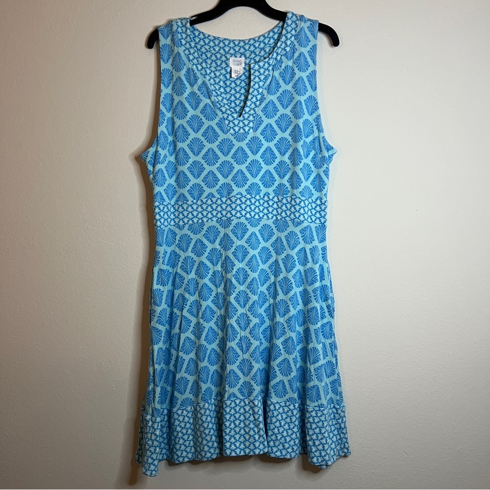 Sigrid Olsen Blue Patterned Dress XL